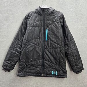 Under Armour Women Jacket Medium Black Ski Snowboard  Full Zip Hooded